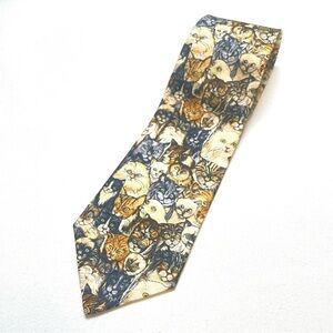 Museum Artifacts silk cat print tie